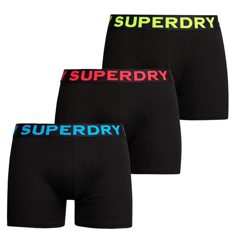 Superdry Mens 3 Pack Boxers Black/Neon Northern Ireland Belfast