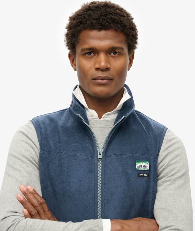 Superdry Mens Active Fleece Gilet Lauren Navy Northern Ireland Belfast