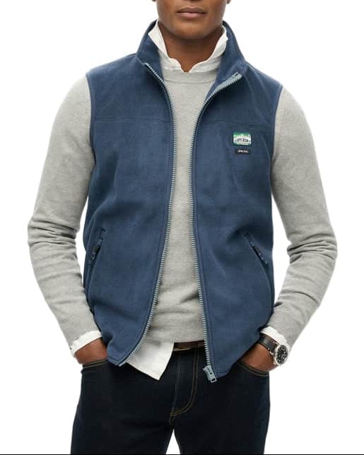 Superdry Mens Active Fleece Gilet Lauren Navy Northern Ireland Belfast