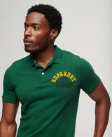 Superdry Mens Apllique Classic Superstate Polo Shirt Erin Green