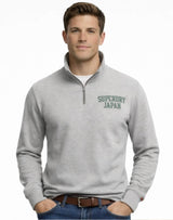 Superdry Mens Athletic Essential Half Zip Sweatshirt Cadet Grey