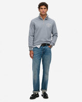 Superdry Mens Athletic Essential Half Zip Sweatshirt Flint Stone Blue