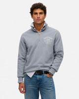 Superdry Mens Athletic Essential Half Zip Sweatshirt Flint Stone Blue