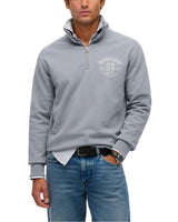 Superdry Mens Athletic Essential Half Zip Sweatshirt Flint Stone Blue