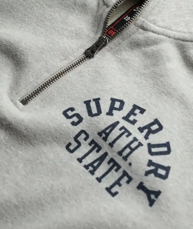 Superdry Mens Athletic Essential Half Zip Sweatshirt Grey Marl