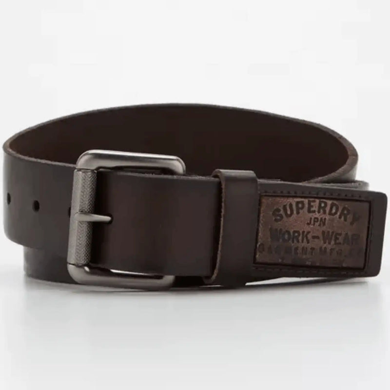 Superdry Badgeman Leather Belt - Dark Brown