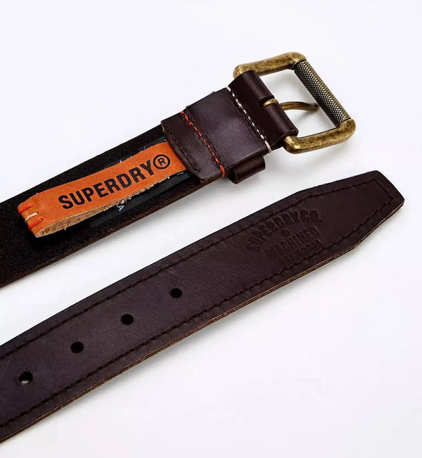 Superdry Men’s Badgeman Leather Belt Dark Brown Northern Ireland