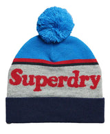 Superdry Mens Beanie Bobble Hat New Royal Blue/Red Northern Ireland