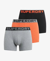 Superdry Mens Boxers 3 Pack Black/Bright Orange Marl/Noos Grey Marl