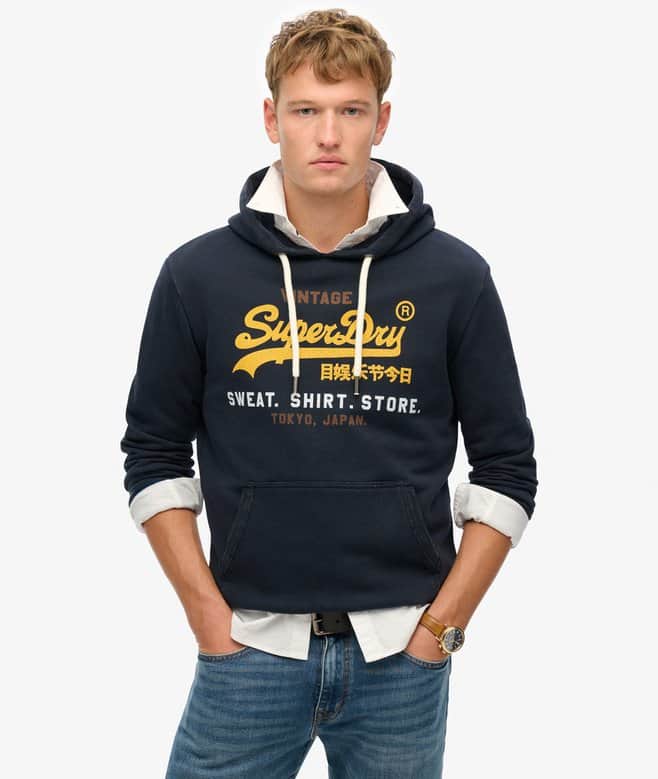 Superdry Mens Cali Relaxed Hoodie Eclipse Navy Northern Ireland
