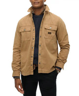 Superdry Mens Canvas Workwear Overshirt Sandstone Brown Northern