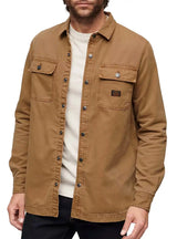 Superdry Mens Canvas Workwear Overshirt Tan Brown Northern Ireland