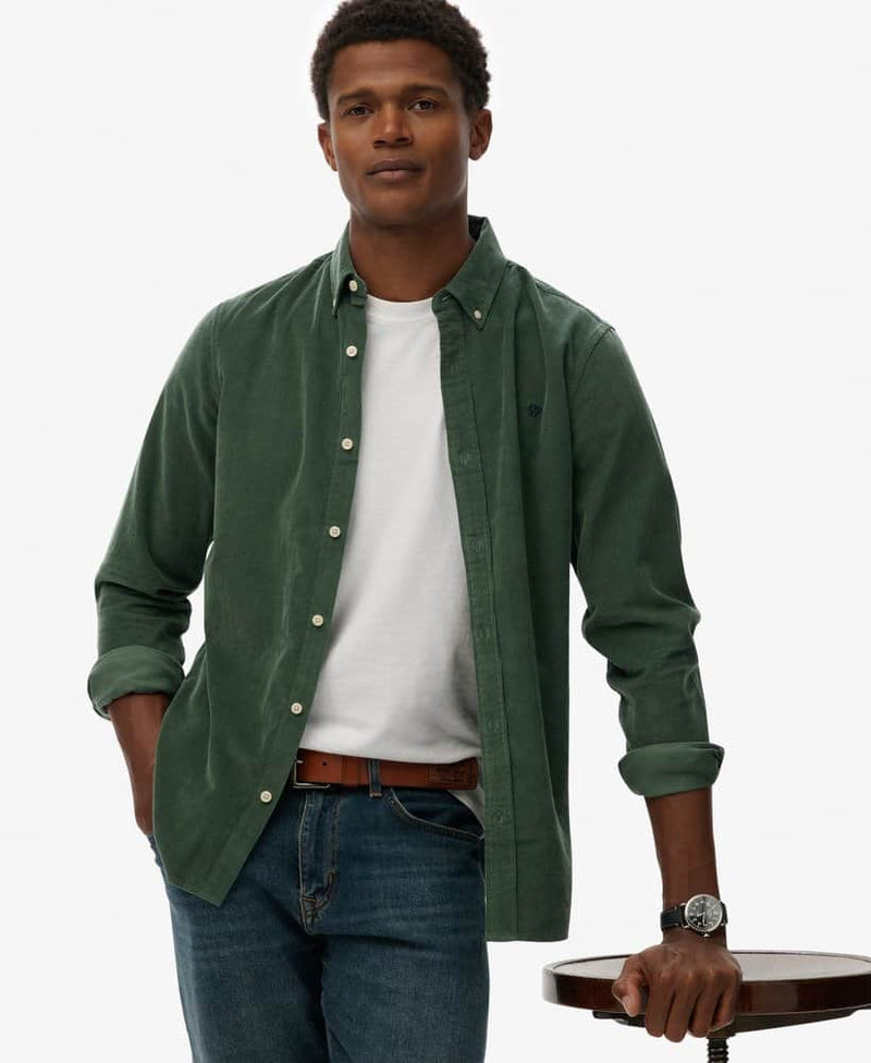 Superdry Mens Classic Needle Cord Shirt Ice Green Northern Ireland