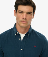 Superdry Mens Classic Needle Cord Shirt Insignia Blue Northern