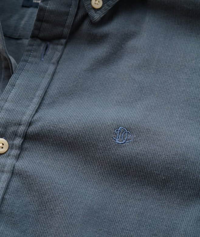 Superdry Mens Classic Needle Cord Shirt Stormy Weather Blue Northern