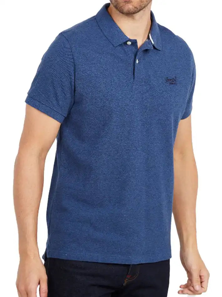 Superdry Mens Classic Pique Polo Shirt M1110343A Bright Blue Marl