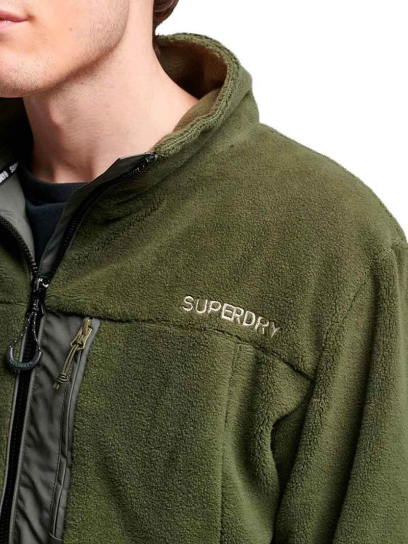 Superdry Mens Code Fleece Trekker Jacket M5011705A Dark Moss Northern