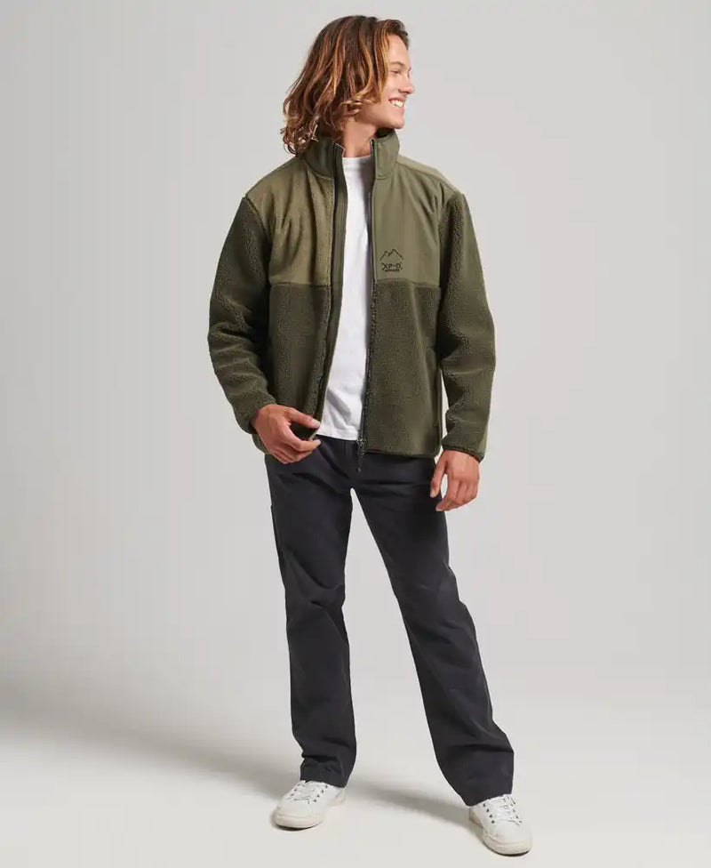 Khaki borg jacket clearance