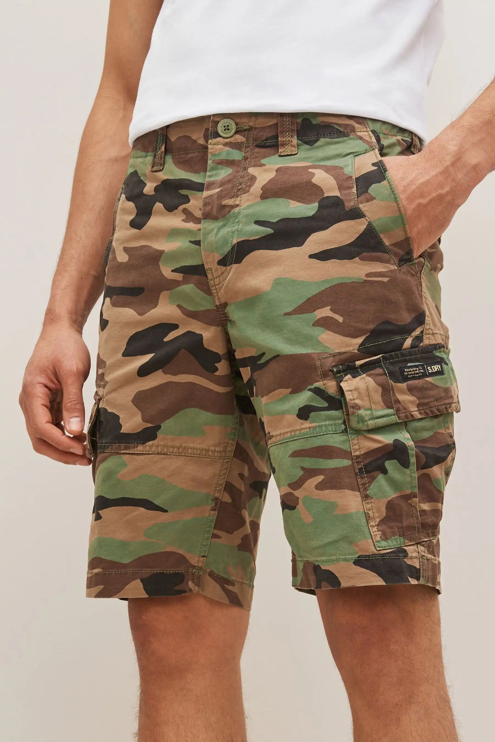 Superdry Mens Core Cargo Shorts Classic Camo