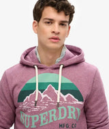 Superdry Mens Core Logo Great Outdoors Hoodie Beach Burgundy Grit