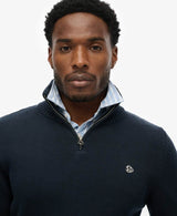 Superdry Mens Cotton Half Zip Knit Jumper Navy Northern Ireland