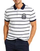 Superdry Mens Crest Stripe Polo Shirt Optic/Navy Northern Ireland