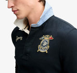 Superdry Mens Double Emblem Rugby Shirt Eclipse Navy Northern Ireland