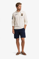 Superdry Mens Double Emblem Rugby Top Chalk White Northern Ireland