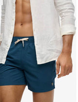 Superdry Mens Embroidered Logo 15 Inch Swim Sorts - Blue Bottle