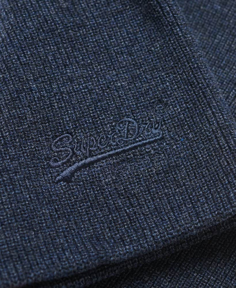 Superdry Mens Essential Logo Beanie Hat Richest Navy Marl Northern