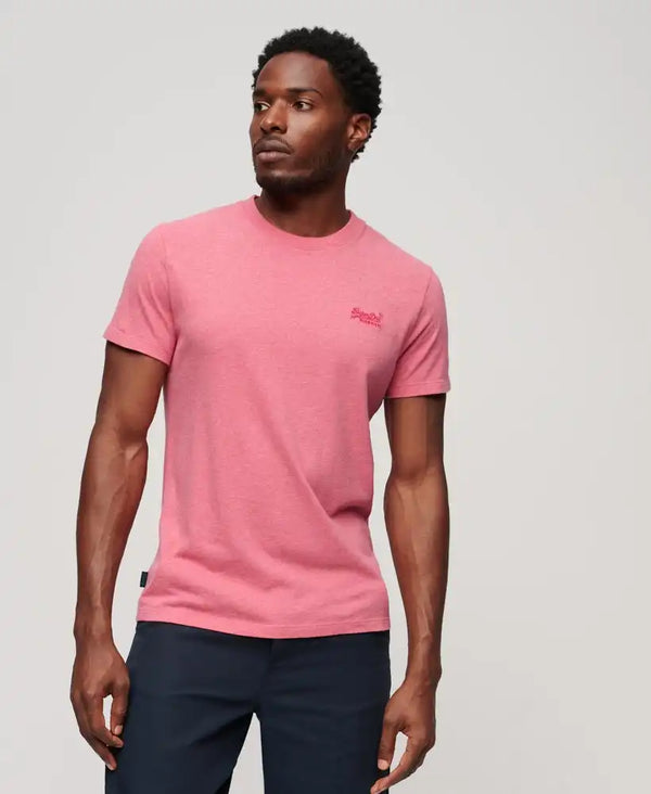 Superdry Men’s Essential Logo Emb T-Shirt Punch Pink Marl Northern