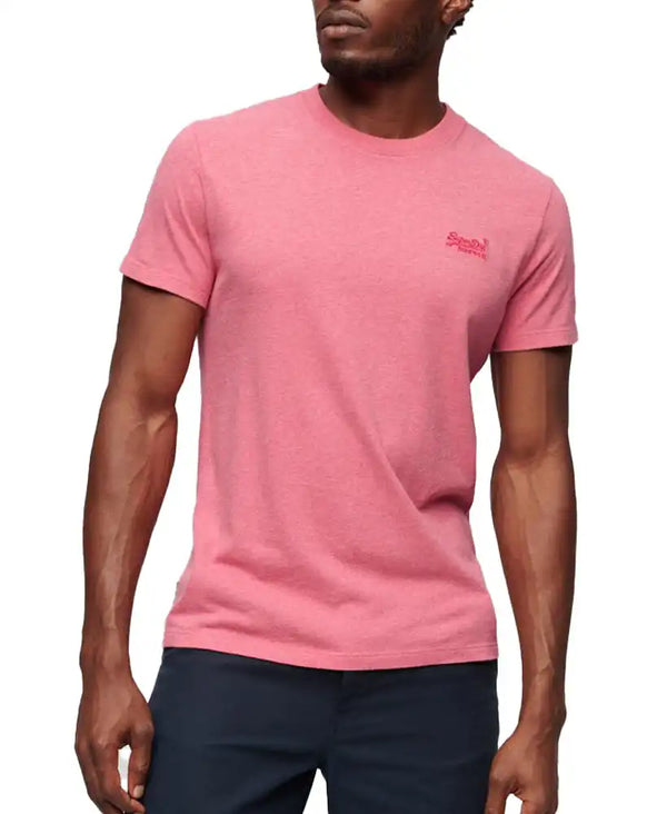 Superdry Men’s Essential Logo Emb T-Shirt Punch Pink Marl Northern