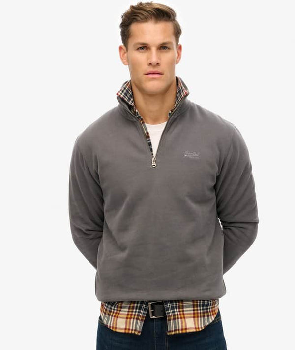 Superdry Mens Essential Logo Half Zip Anthricite Grey Northern