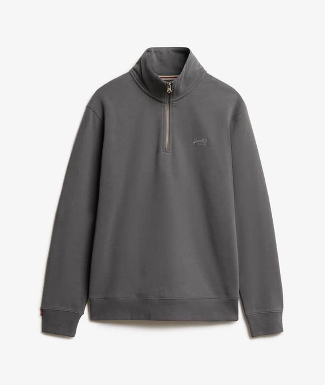 Superdry Mens Essential Logo Half Zip Anthricite Grey Northern