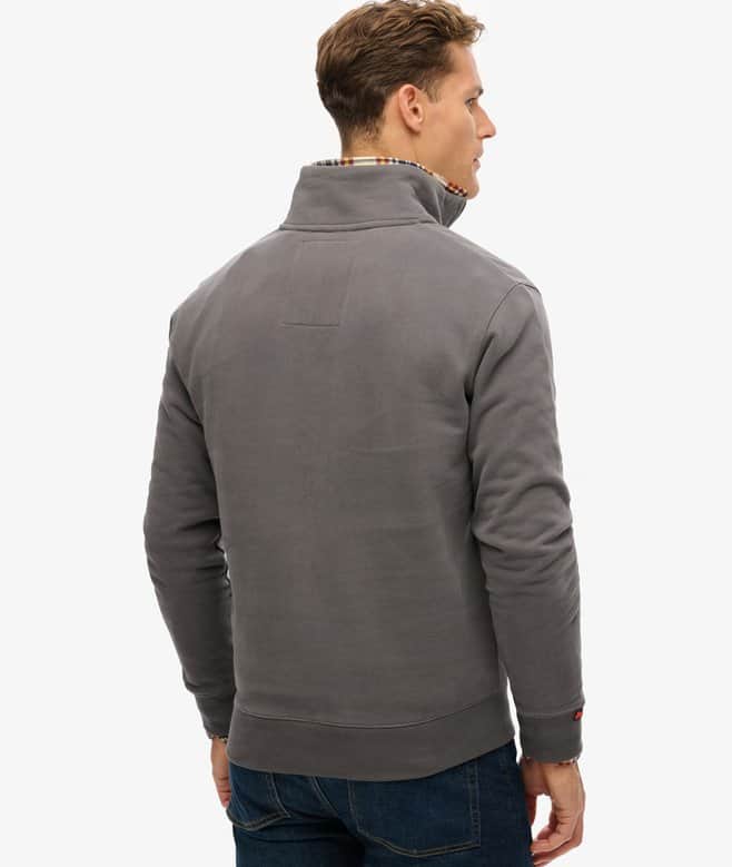 Superdry Mens Essential Logo Half Zip Anthricite Grey Northern