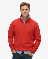 Superdry Mens Essential Logo Half Zip Sweatshirt Cinnibar Orange Marl