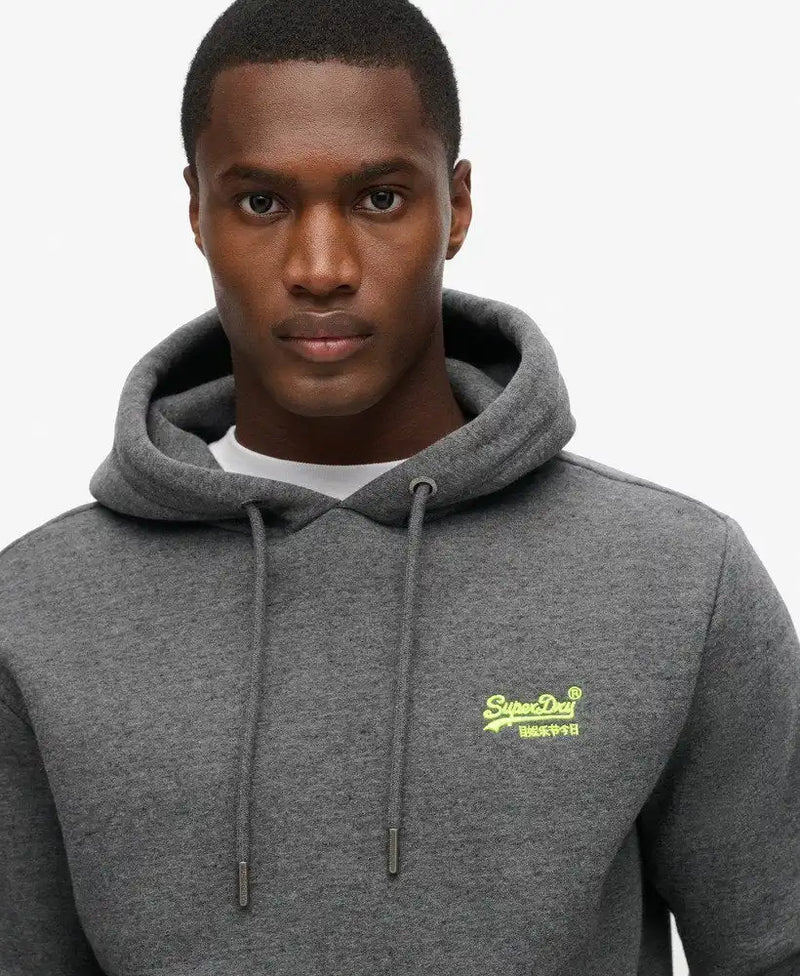 Superdry Mens Essential Logo Hoodie Carbon Grey Marl