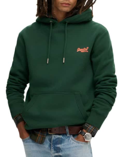 Superdry Mens Essential Logo Hoodie Enamel Green Northern Ireland