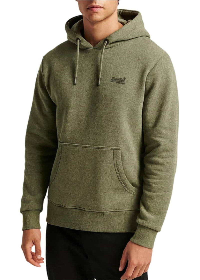 Superdry Mens Essential Logo Hoodie Faded Sage Green