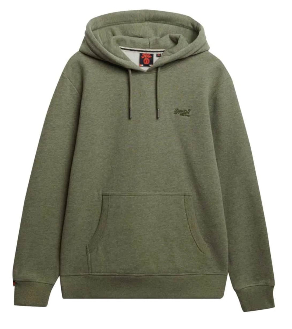 Superdry Mens Essential Logo Hoodie Faded Sage Green
