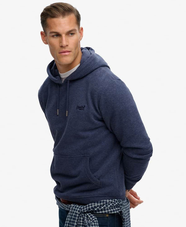 Superdry Mens Essential Logo Hoodie Heritage Navy Marl Northern