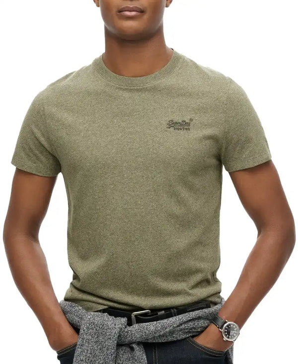 Superdry Mens Essential Logo T-Shirt Ash Olive Marl Northern Ireland