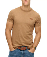 Superdry Mens Essential Logo T-Shirt Buck Tan Brown Marl Northern