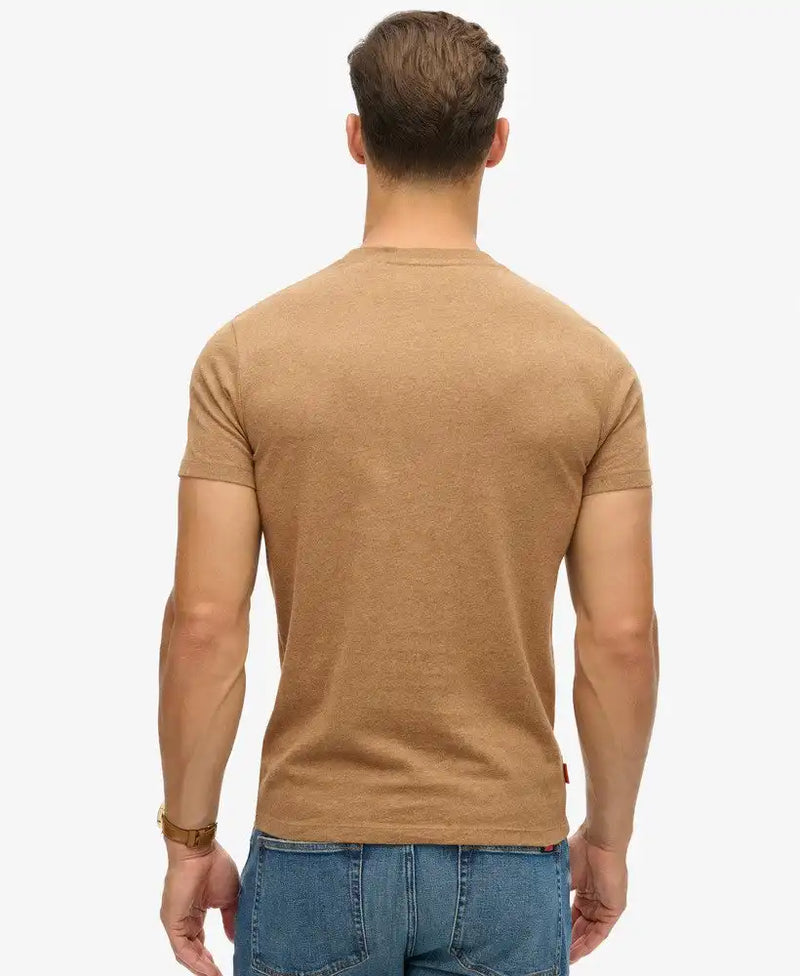 Superdry Mens Essential Logo T-Shirt Buck Tan Brown Marl Northern