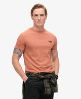 Superdry Mens Essential Logo T-Shirt Fired Orange Grit Northern