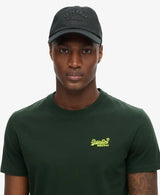 Superdry Mens Essential Logo T-Shirt Forest Green/Fluro Yellow