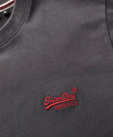 Superdry Mens Essential Logo T-Shirt Graphite Black/Fluro Red