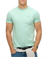 Superdry Mens Essential Logo T-Shirt Light Mint Green Northern