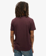 Superdry Mens Essential Logo T-Shirt Tawnty Port/Fluro Yellow