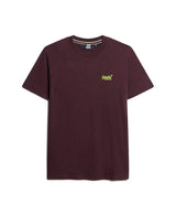 Superdry Mens Essential Logo T-Shirt Tawnty Port/Fluro Yellow
